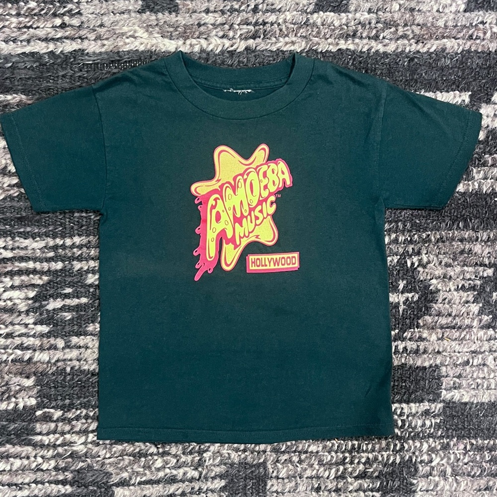 Amoeba Music Hollywood Kids Dark Green Graphic Tee